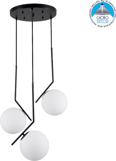 GloboStar Monroe Pendant Light Black Ball with Socket E27 60x25x50cm
