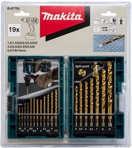 Makita Σετ 19 Διαμαντοτρύπανα HSS με Κυλινδρικό Στέλεχος για Μέταλλο