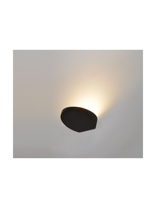 Luma Lamp Wall with Integrated LED and Warm White Light Black 15x14cm