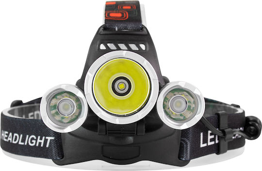 GloboStar Rechargeable Headlamp LED IP44 with Maximum Brightness 3000lm XML2-T6 Black