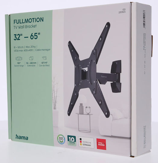 HAMA 00220823 Βάση Τηλεόρασης Τοίχου έως 20kg Μαύρο