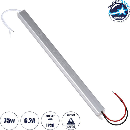 GloboStar LED-Netzteil IP20 Leistung 75W mit Ausgangsspannung 12V