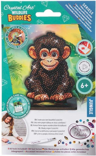 Комплект за диамантено рисуване Craft Buddy Crystal Art Buddies Шимпанзе 7 части