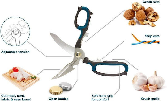 Foarfecă multifuncțională Anysharp 23 cm oțel negru albastru