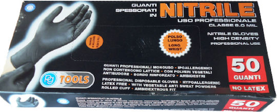PG Hypoallergenic Gloves for Work Disposable Black Nitrile 1pcs