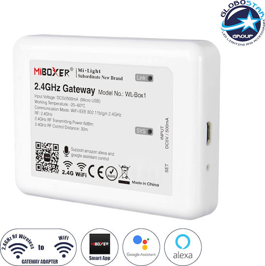 GloboStar MiBOXER WL-Box1 Интелигентен Превключвател 1 Канал Wi-Fi & RF