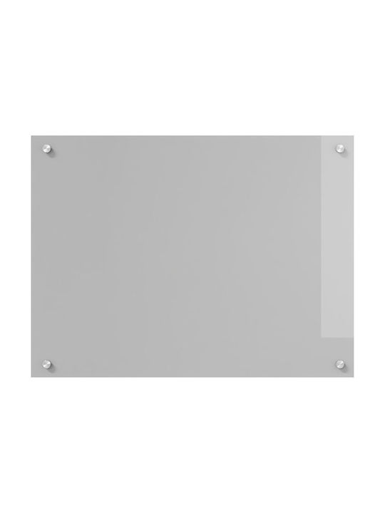 vidaXL Spătar Rectangular din Sticlă Gri Deschis 80x60cm 42001231