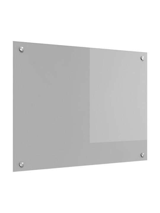 vidaXL Spătar Rectangular din Sticlă Gri Deschis 80x60cm 42001231