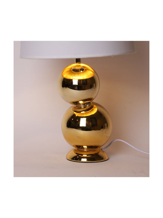 Ceramic Table Lamp with Gold Shade and Base