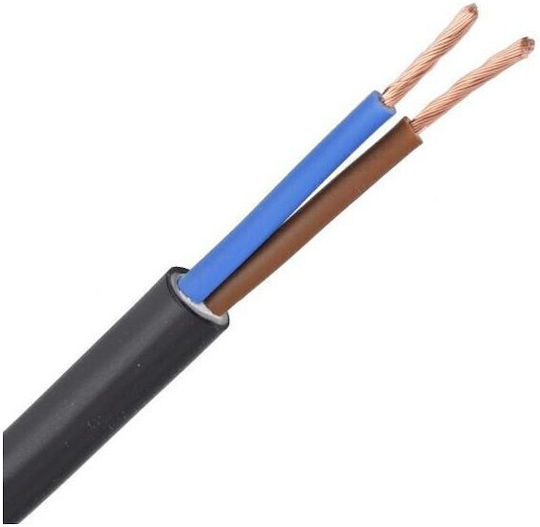 Eurolamp Καλώδιο Ρεύματος με Διατομή 2x0.75mm² σε Μαύρο Χρώμα 1m Εύκαμπτο