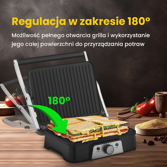 Extralink Επιτραπέζια Ηλεκτρική Ψησταριά Αυλακωτής Πλάκας 2000W με Ρυθμιζόμενο Θερμοστάτη