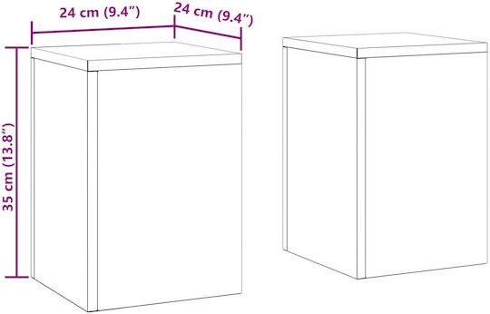 vidaXL Suport plante pentru exterior Pilon Suporturi de plante Metalice Albe 24bucx24bucx35buccm. 2buc