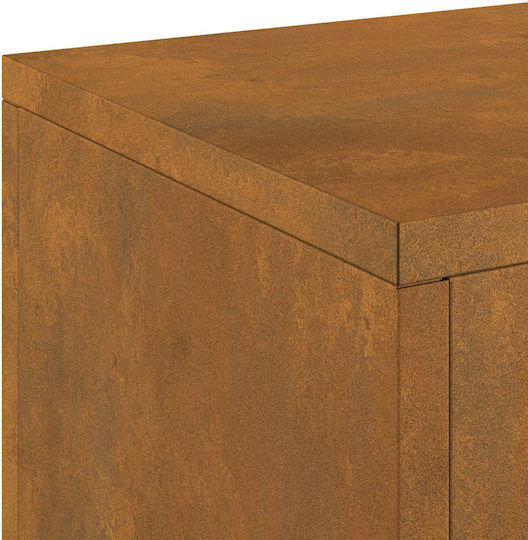 vidaXL Ανθοστήλες Μεταλλικές Καφέ 24x24x75εκ. 2τμχ