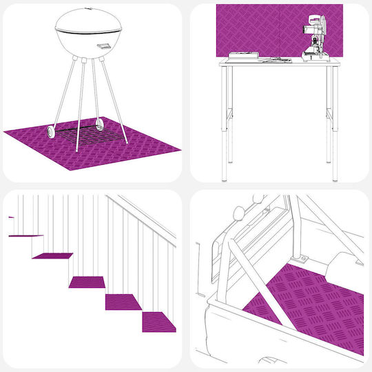Aluminium-Riffelbleche 4er-Pack Rutschfest 50x25 cm