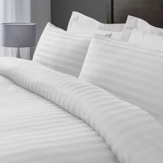 Lino Home Micro Stripe Hotel Blanket W160xL240cm White