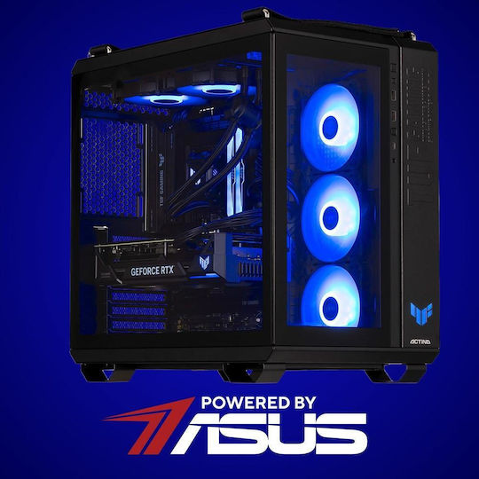 Actina Гейминг Настолен Компютър Ryzen 9-9900X 32GB DDR5 2TB SSD GeForce RTX 5090 Без Операционна Система