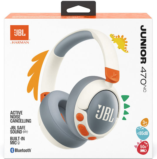 JBL Junior 470nc Wireless / Wired Over Ear Headphones with 50 hours of Operation White
