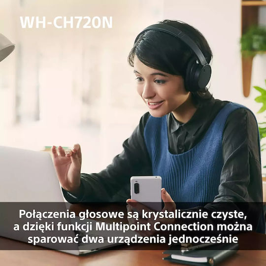 Sony WH-CH720N Wireless / Wired Over Ear Headphones with 35 hours of Operation and Quick Charge Pink