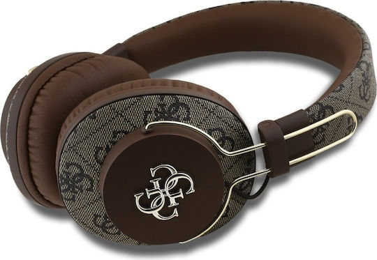 Guess 4G Metal Logo Wireless / Wired Over Ear Headphones with 30 Hours Playing Time Brown