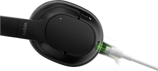 Belkin SoundForm Surround Wireless / Wired Over Ear Headphones and Quick Charge Black