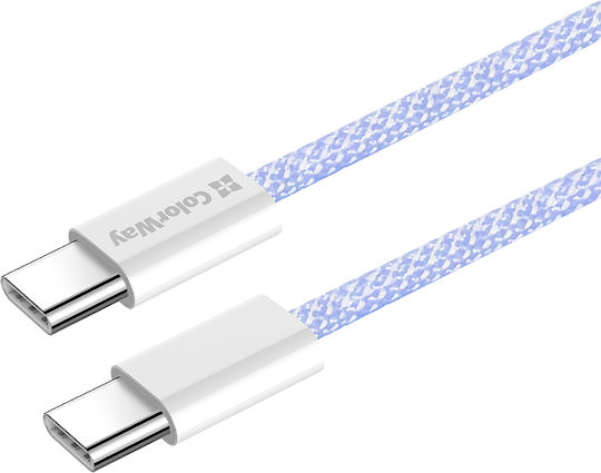 ColorWay Braided USB 2.0 Cable USB-C Male - USB-C 60W PD Purple 1m