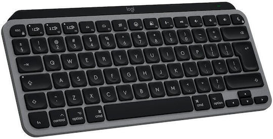 Logitech Mx Keys S Mini Ασύρματο Bluetooth Πληκτρολόγιο Αγγλικό US Συμβατό με Mac Γκρι