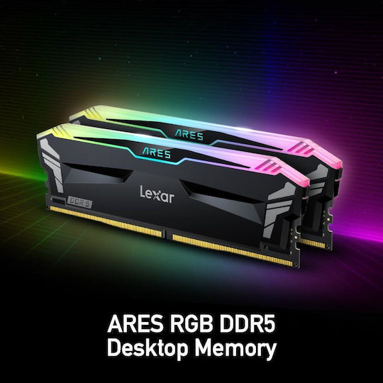 Lexar Ares RGB 32GB DDR5 RAM with 2 Modules (2x16GB) and 7200 Speed for Desktop