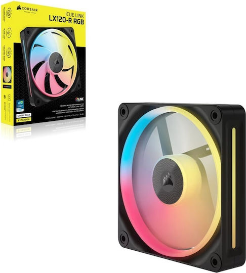 Corsair iCUE LINK LX120-R Вентилатор За Кутия С Обратен Перка (2400 Оборота / 70 CFM) С RGB Осветление