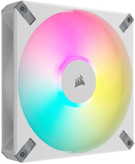 Corsair iCUE AF140 Elite Case Fan 1700rpm 89cfm with RGB Lighting and 4-Pin PWM Connection 2pcs White
