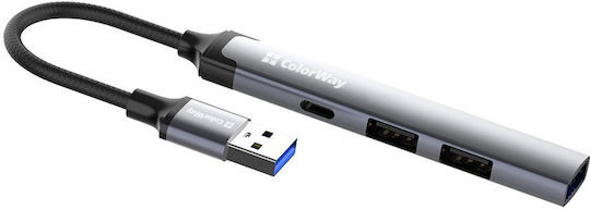 ColorWay Hub 4 Θυρών USB 3.0 με σύνδεση USB-A Ασημί