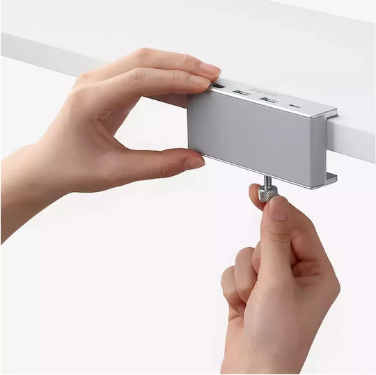 Orico Hub 4 Ports USB 3.0 with USB-A / USB-C Connection Silver