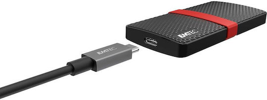 Emtec X200 Portable USB 3.1 / USB-C Externe SSD 128GB 2.5" Rot