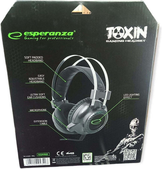 Esperanza Toxin Über Ohr Gaming-Headset mit Verbindung 3,5mm Schwarz