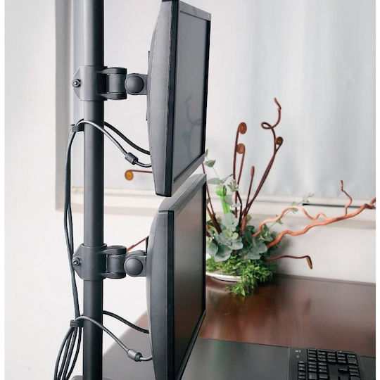 Techly Stand Desk Mounted for 2 Monitors up to 27" with Arm (ICA-LCD-350-D)
