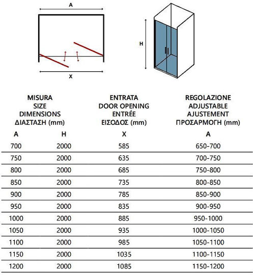 Karag S 28 Sallon Divider de verandă Duș cu Cu balamale Ușă 95x200cm Sticlă transparentă Nero Karag S 28 Sallon Divider de verandă Duș cu Cu balamale Ușă 95x200cm Sticlă transparentă Nero