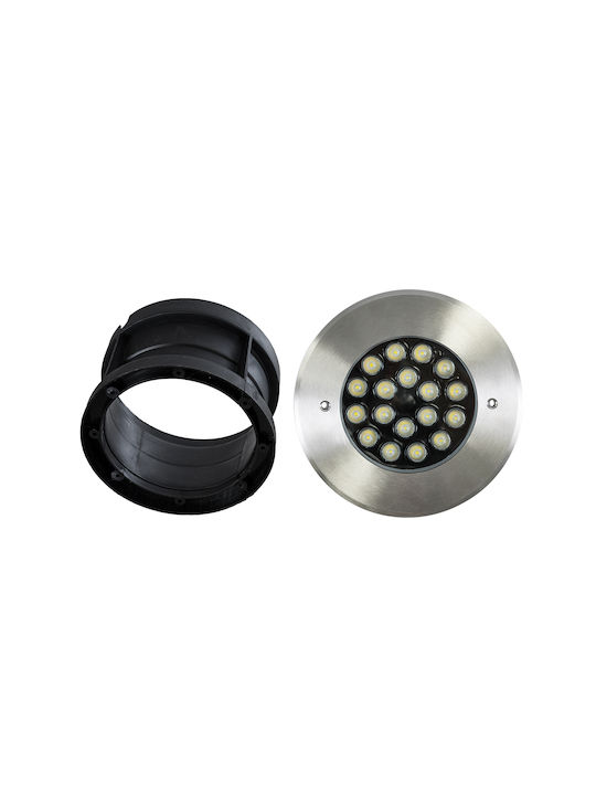 GloboStar Undergroundsina Spot Floor Lamp 18W with Natural White Light IP68 White