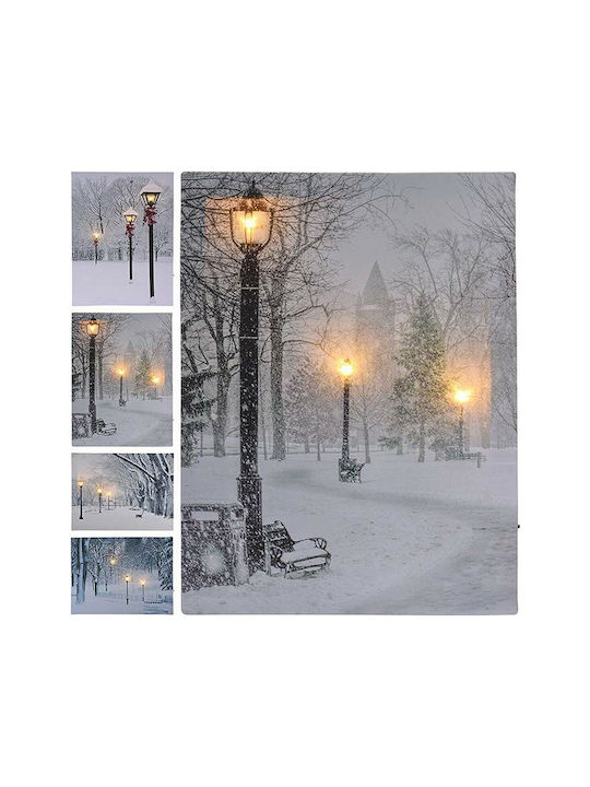 BigBuy Illuminated Christmas Figure Frame White Frame White Height 40cm 4pcs
