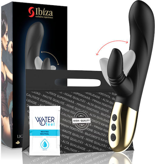 Ibiza Licking Rabbit Vibrator Δονητής Rabbit 20cm Black