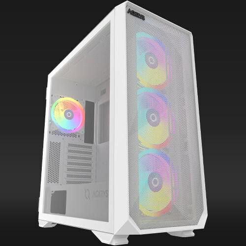 Aqirys Arcturus Pro Gaming Midi Tower Κουτί Υπολογιστή με Πλαϊνό Παράθυρο και ARGB Φωτισμό Λευκό