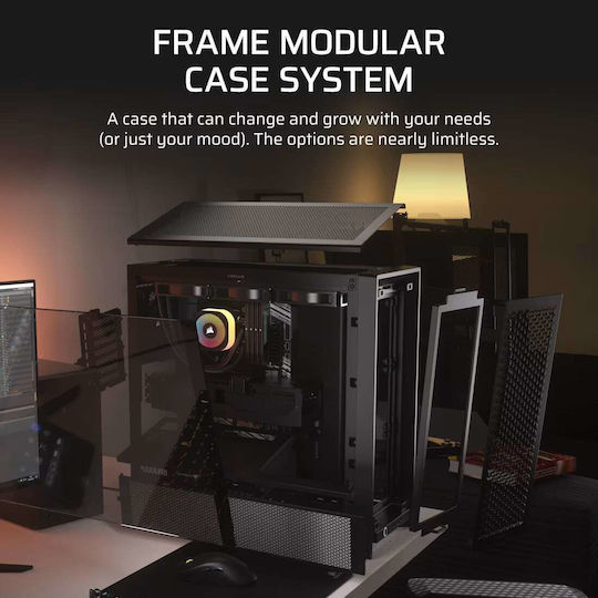Corsair Frame 4000D Gaming Midi Tower Κουτί Υπολογιστή με Πλαϊνό Παράθυρο Μαύρο