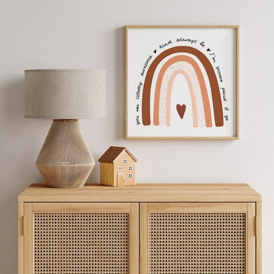Walls Kids Wall Art Framed Brown Rainbow
