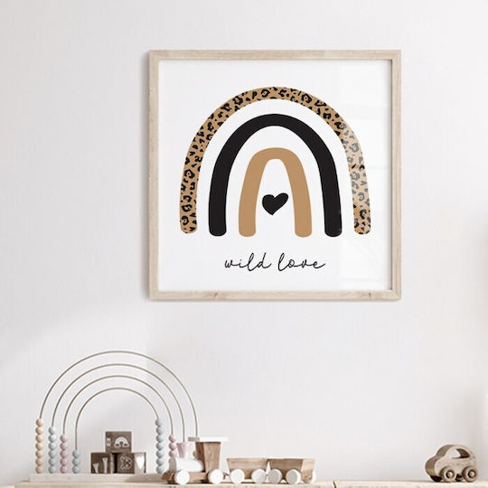 Walls Kids Wall Art Framed Leopard Rainbow