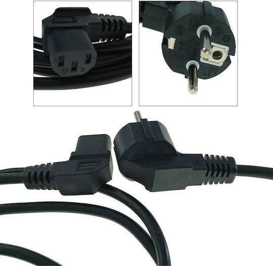 Lanberg IEC C13 - Schuko Kabel 3m Schwarz