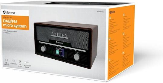 Denver MDA-525DW Retro Επιτραπέζιο Ραδιόφωνο DAB+ με Bluetooth και USB Καφέ