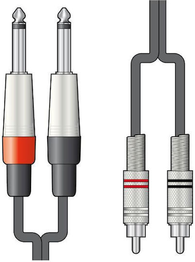 Citronic Cable 2 x 6.3mm male - 2x RCA male 1.5m (2R-2M6J150)