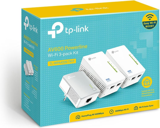 TP-LINK TL-WPA4220T KIT v1 Powerline Triple Wi‑Fi 4 and 2 Ethernet Ports