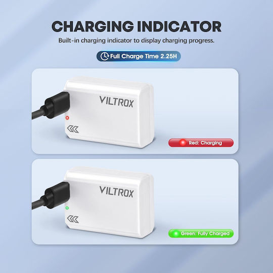 Baterie compatibilă Viltrox pentru Sony NP-FW50 cu port de încărcare USB-C