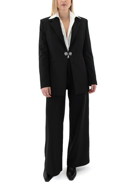 Women's High Waist Pantaloons in Straight Leg Style Black