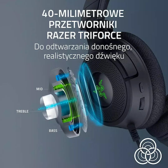 Razer Kraken V4 X Over Ear Gaming Headset cu conexiune USB