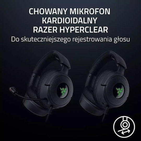 Razer Kraken V4 X Over Ear Gaming Headset cu conexiune USB